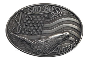 God Bless America Eagle buckle